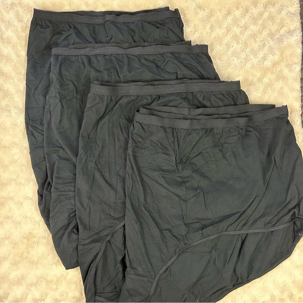Comfort Choice Cotton Brief Underwear Size 16 Black Bundle of Four